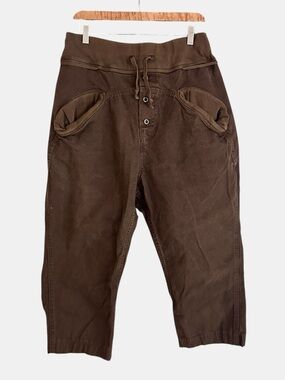 Kapital Brown Sarouel Nouvelle Canvas Crop Pants Tapered Leg Sz XL Made in Japan